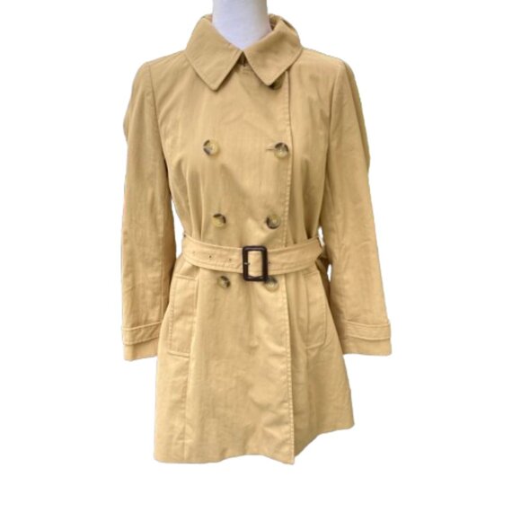 J. Crew Women's Trench Coat Khaki Double Breasted Classic Lined Collar Belt, 8P - Picture 2 of 15